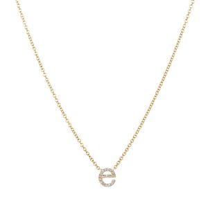 Petite Diamond Initial Necklace in 14K Gold
