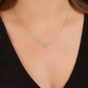 Diamond Star of David Necklace in 14K Gold (0.10ct)