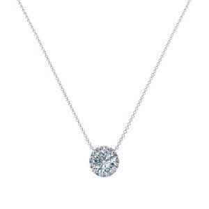 Round Diamond Halo Pendant in 14k Gold (8.3mm)